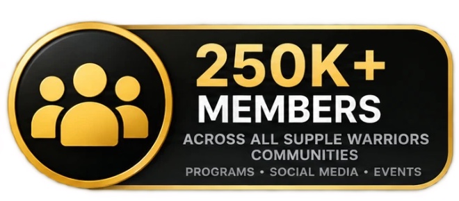 250K+ members across all Supple Warriors communities: programs, social media, events